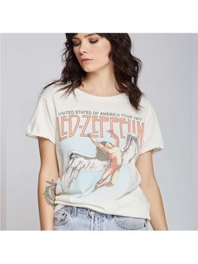 Recycled Karma Cream Led Zeppelin Tour Graphic Tee